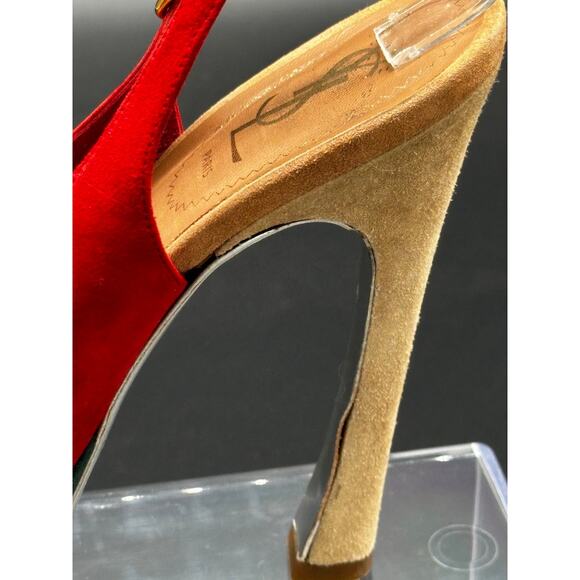 Yves saint Laurent suede peep toe platform - Picture 10 of 16